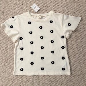 Crewcuts Girls Embroidered Flower Flutter Sleeve T-Shirt - Size Large